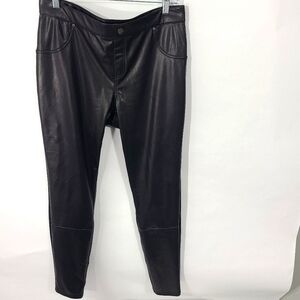 Hue Women's Size Large L‎ Faux Leather Spandex Leggings Pull On